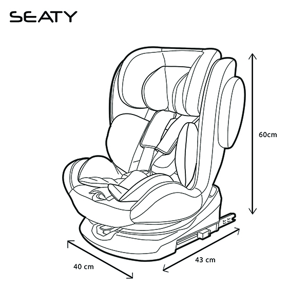 Siège auto isofix Safety Baby Seaty 360° Gris