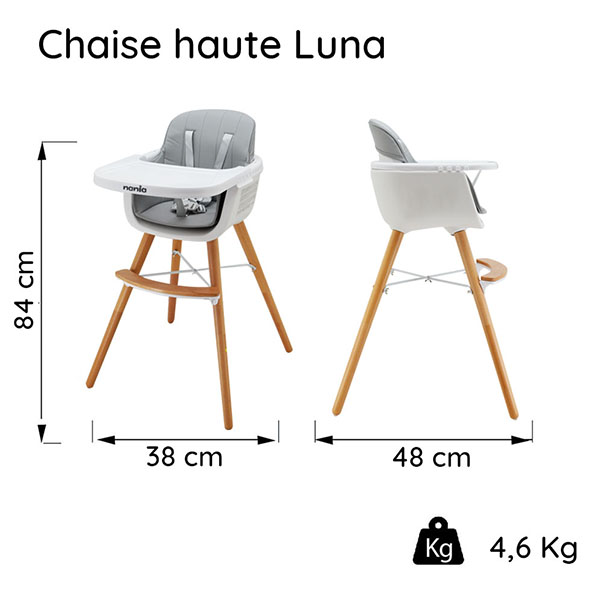 Chaise haute LUNA – Dès 6 mois